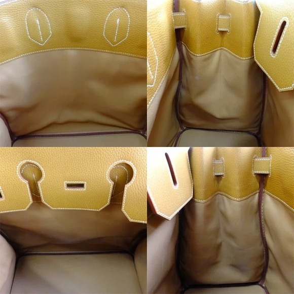 Authentic HERMES HAC Haut a Courroies Birkin natural gold brown travel tote - Picture 7 of 11